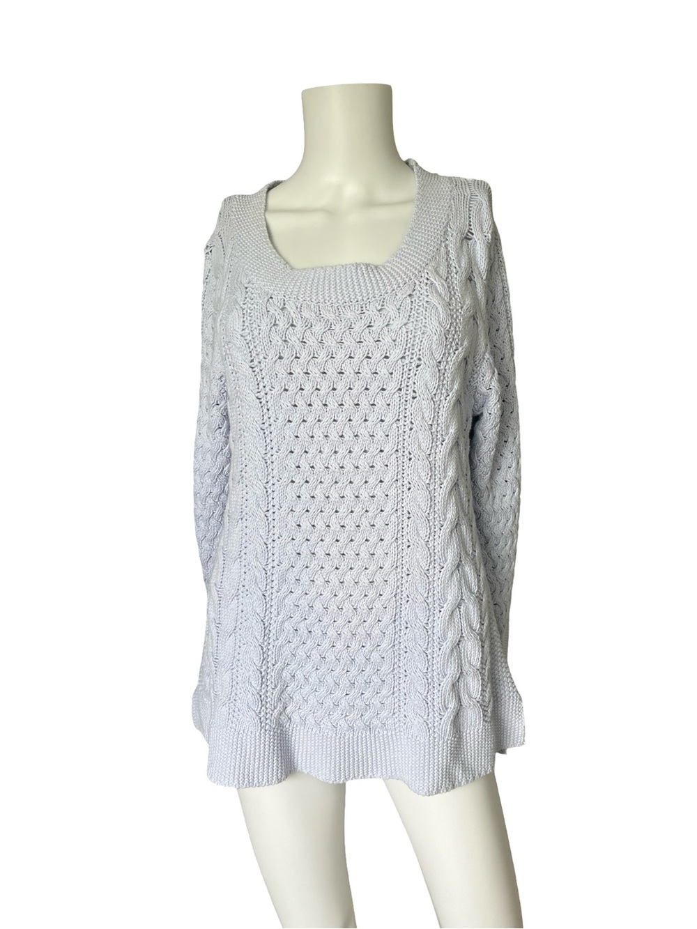Irelandseye Light Blue Knit Sweater Cotton Womens Size Large